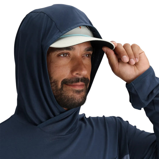 Free Fly Men's Bamboo Hybrid Hoodie Sale Storm Cloud / Desert Tan Image05