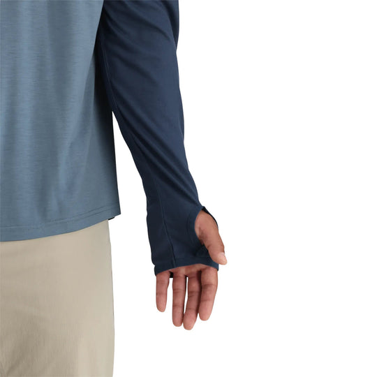Free Fly Men's Bamboo Hybrid Hoodie Sale Storm Cloud / Desert Tan Image06