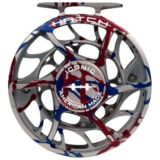 Hatch Custom USA Iconic Large Arbor Fly Reel USA Splatter / White Image 02