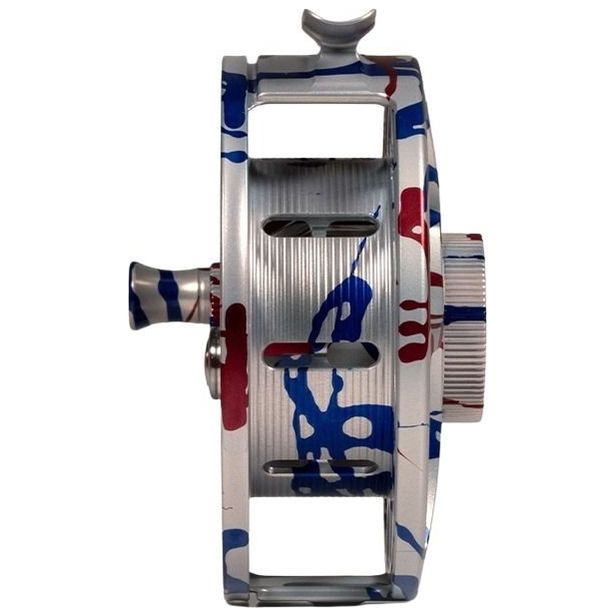 Hatch Custom USA Iconic Large Arbor Fly Reel USA Splatter / White Image 03