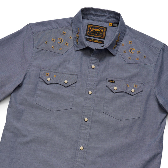 Howler Brothers Crosscut Deluxe Snapshirt Noche de Paz : Indigo Chambray Image 02