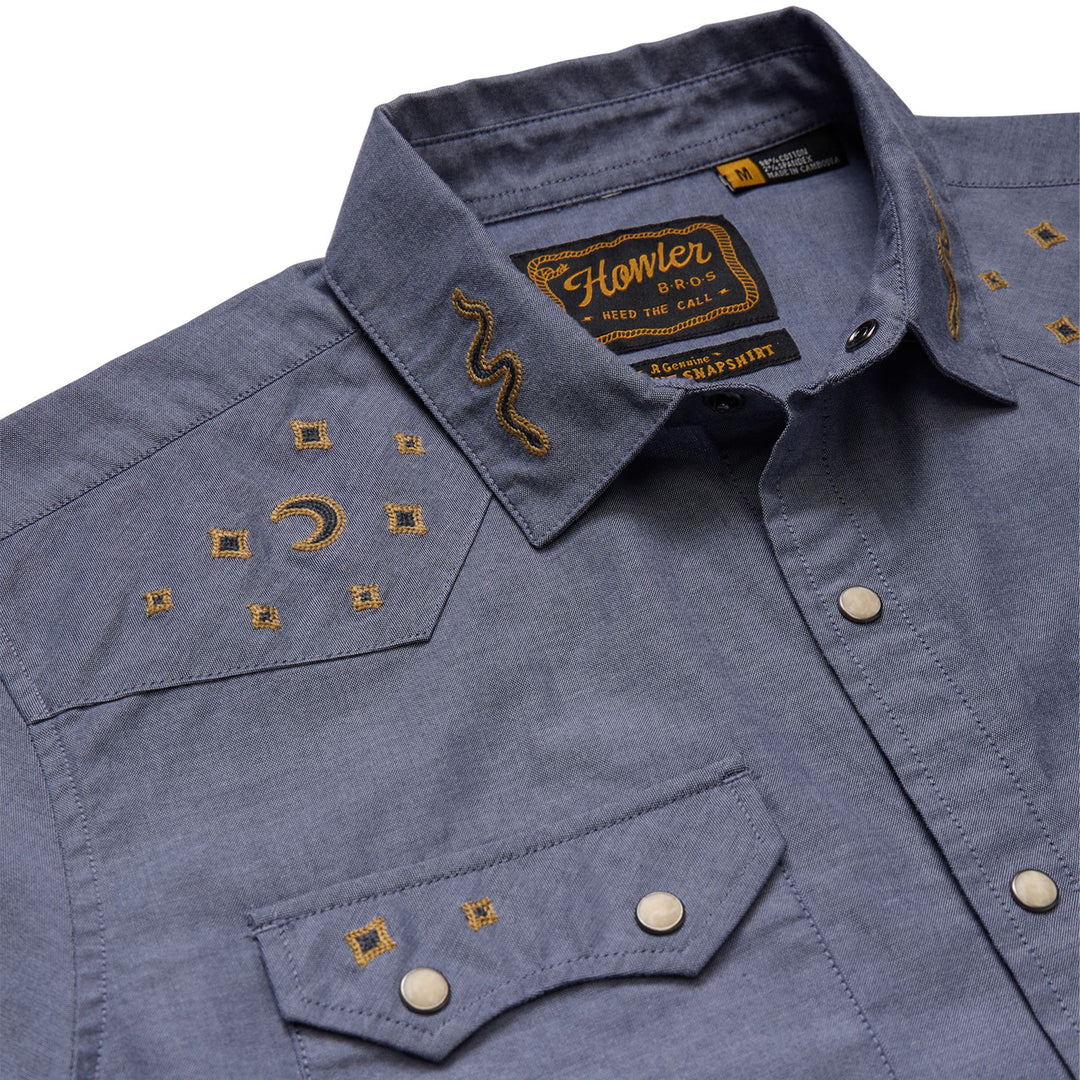 Howler Brothers Crosscut Deluxe Snapshirt Noche de Paz : Indigo Chambray Image 03