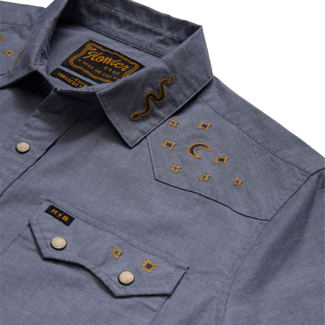 Howler Brothers Crosscut Deluxe Snapshirt Noche de Paz : Indigo Chambray Image 04
