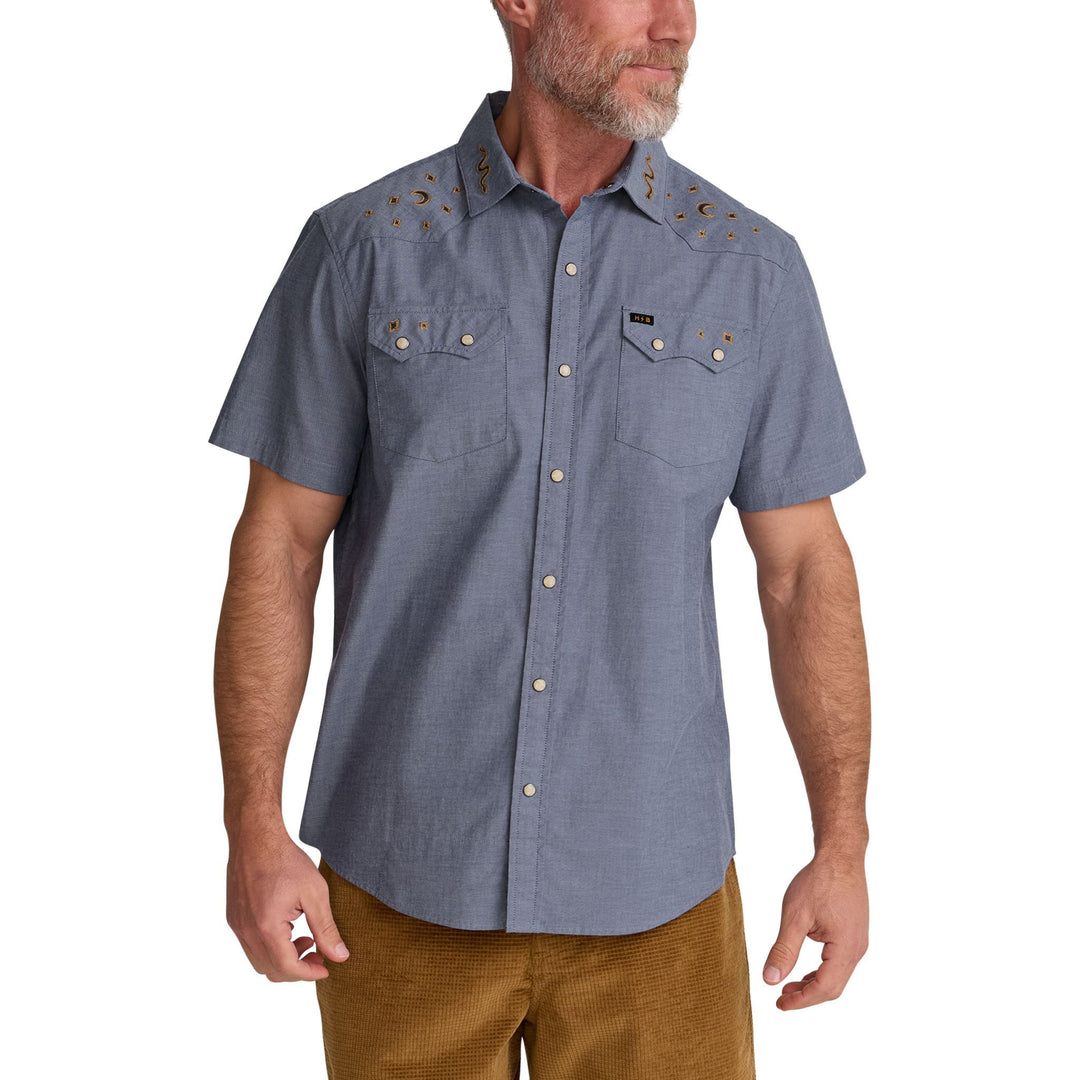 Howler Brothers Crosscut Deluxe Snapshirt Noche de Paz : Indigo Chambray Image 06