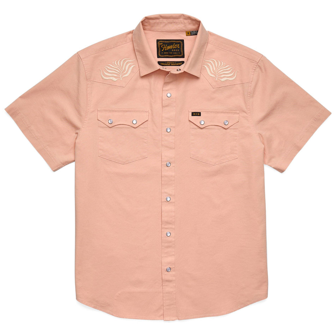 Howler Brothers Crosscut Deluxe Snapshirt Seagrass : Coral Oxford Image 01