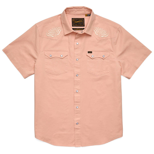Howler Brothers Crosscut Deluxe Snapshirt Seagrass : Coral Oxford Image 01
