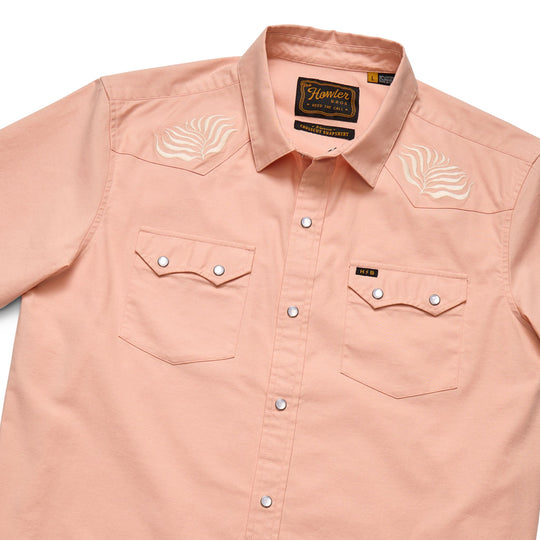 Howler Brothers Crosscut Deluxe Snapshirt Seagrass : Coral Oxford Image 02
