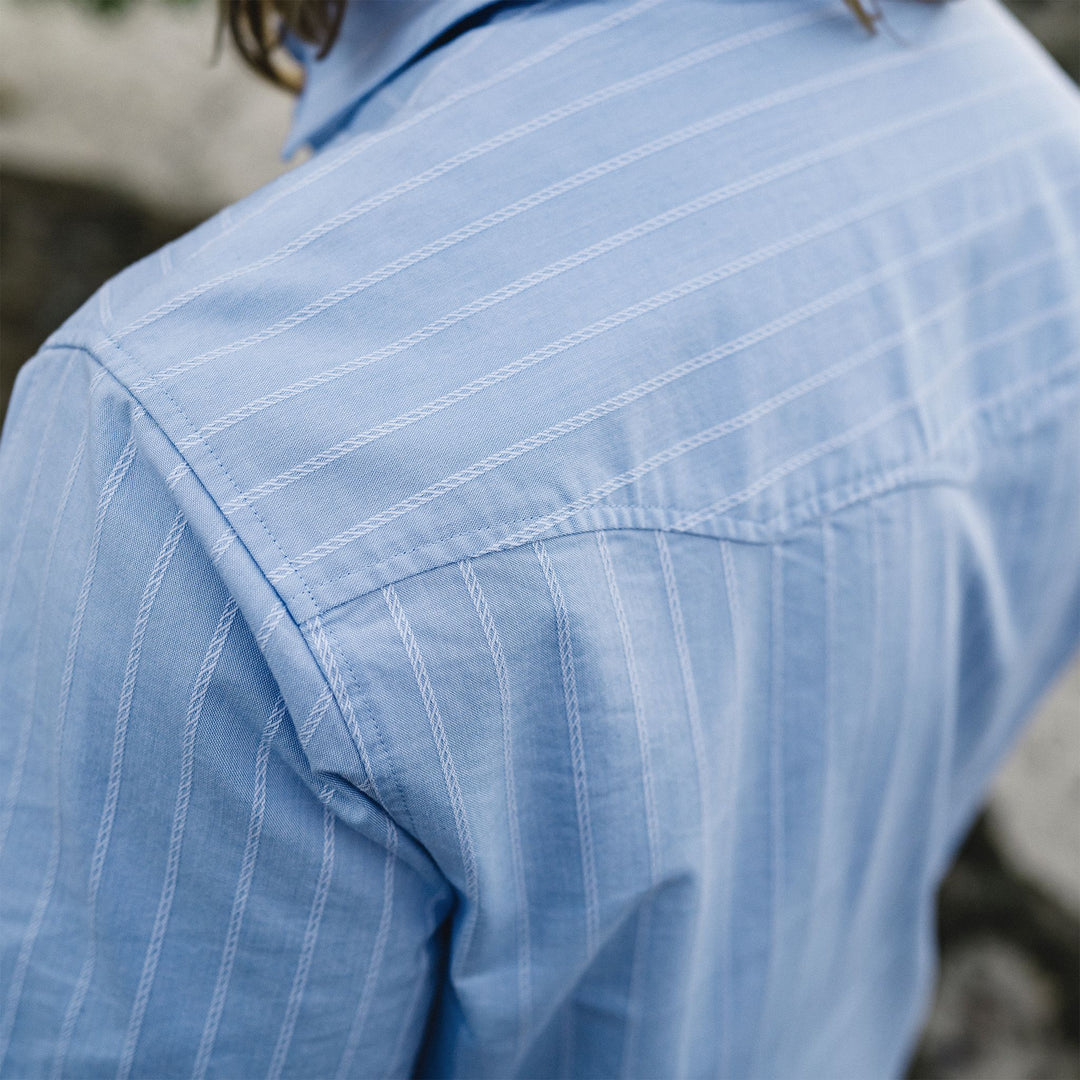 Howler Brothers Crosscut Deluxe Snapshirt Surfbird : Sky Oxford Dobby Image 08