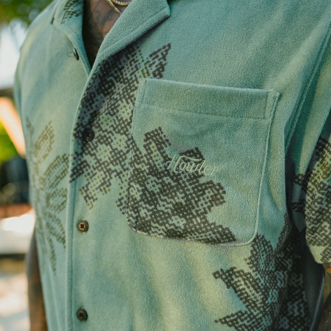 Howler Brothers Palapa Terry Shirt Sunflower Pixels : Granite Green Image 09