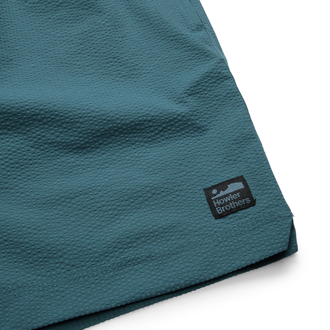 Howler Brothers Salado Shorts Seersucker : Dark Teal Image 04