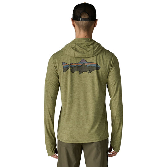 Patagonia Men's Capilene Cool Sun Hoody - Fitz Roy Trout Caper Green - Buckhorn Green X-Dye Image 05