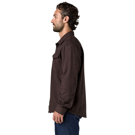 Patagonia Men's Fjord Flannel Shirt Mirror Weave: Den Brown Image 03