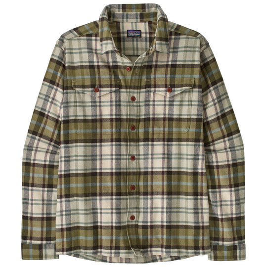 Patagonia Men's Fjord Flannel Shirt Rising Storm: Weathered Stone Image 01