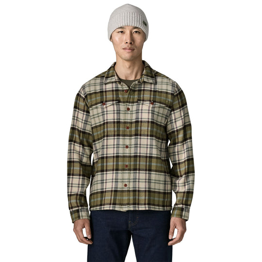 Patagonia Men's Fjord Flannel Shirt Rising Storm: Weathered Stone Image 02