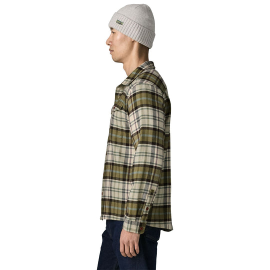 Patagonia Men's Fjord Flannel Shirt Rising Storm: Weathered Stone Image 03