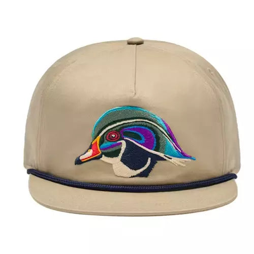 Yeti Wood Duck Flat Brim Rope Hat