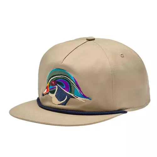 Yeti Wood Duck Flat Brim Rope Hat