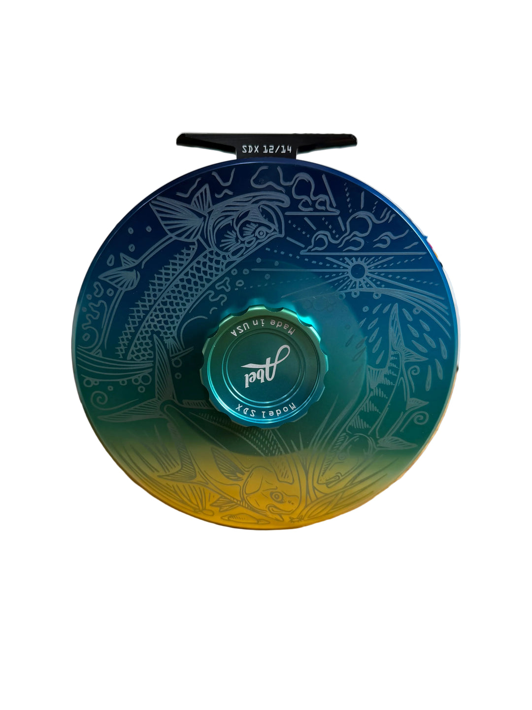 Abel SDX Fly Reel Flats Fade Casey Underwood Slammin’ 12/14 Flats Fade Drag Knob Ebony Handle
