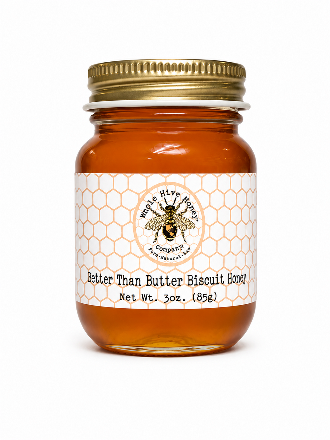 Whole Hive Honey Bottled Honey 3 oz. Mini-Mason Jar
