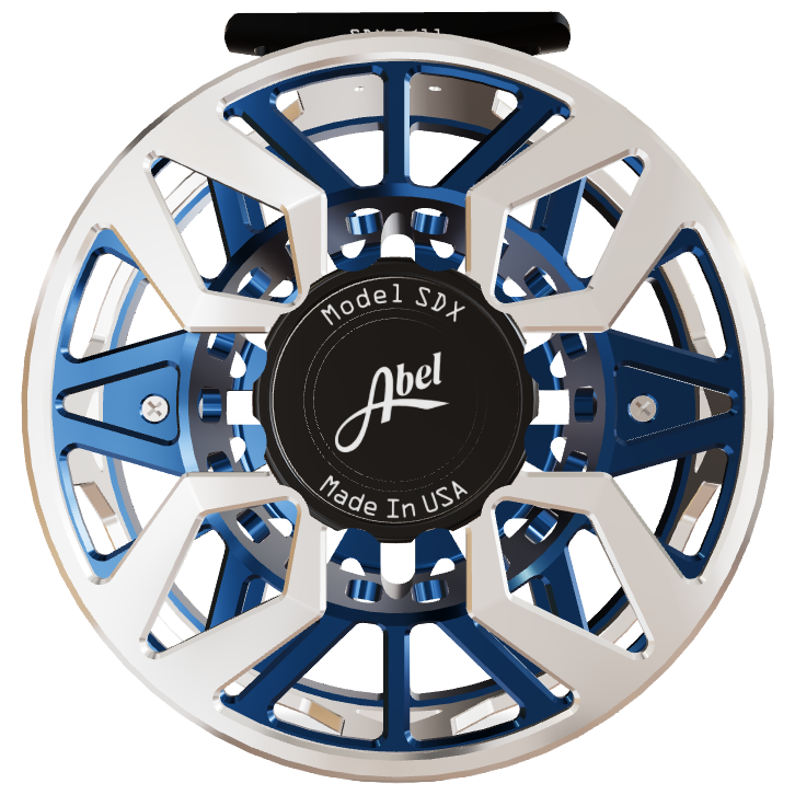 Abel SDX Fly Reel Platinum / Deep Blue 9/11 Black Drag Knob Black Handle 01