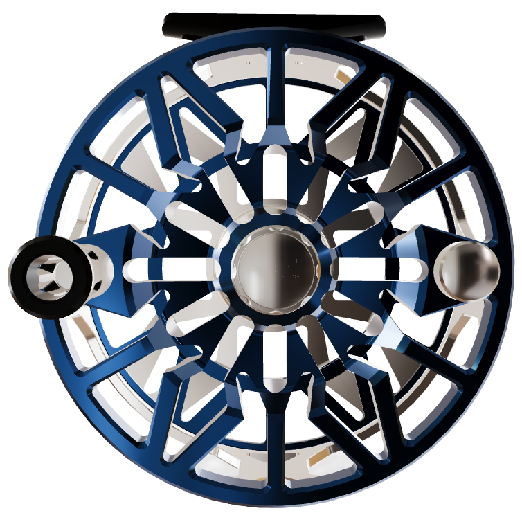 Abel SDX Fly Reel Platinum / Deep Blue 9/11 Black Drag Knob Black Handle 02