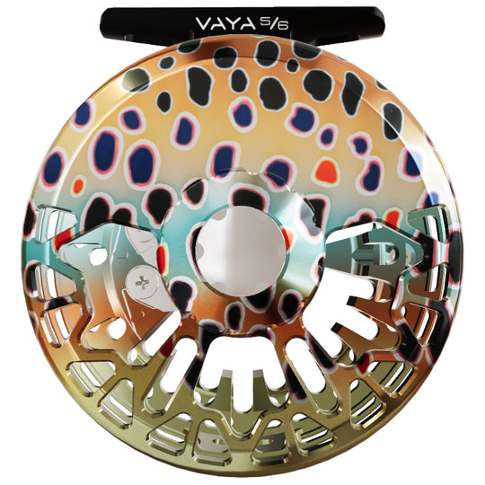 Abel Vaya Fly Reel Native Brown 5/6 Native Brown Drag Knob Rosewood Handle Image 01