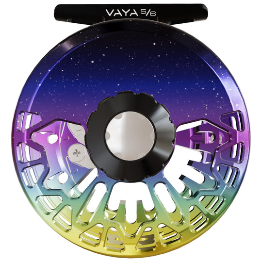 Abel Vaya Reel Northern Lights Fade 5/6 Black Drag Knob Ebony Handle Image 01