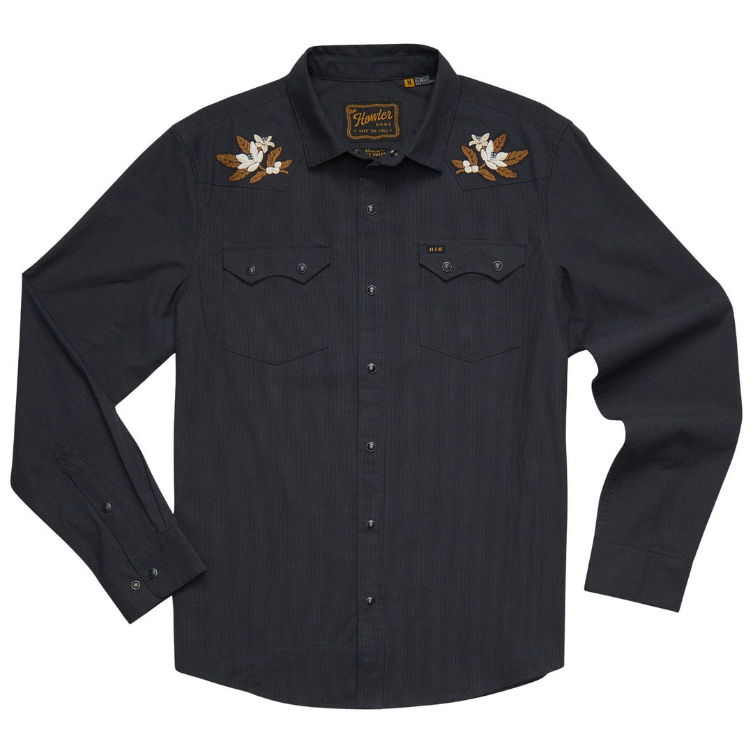 Howler Brothers Crosscut Deluxe Longsleeve Orange Blossoms : Antique Black Image 01