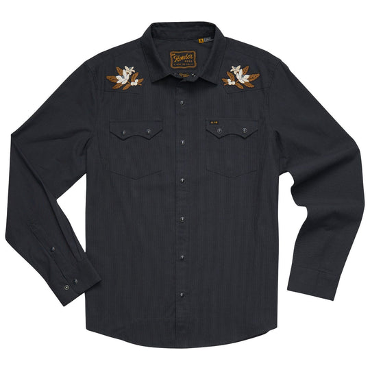 Howler Brothers Crosscut Deluxe Longsleeve Orange Blossoms : Antique Black Image 01