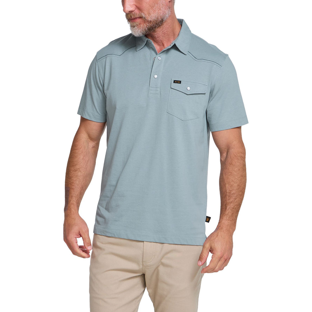 Howler Brothers Ranchero Polo Iron Blue Image 02