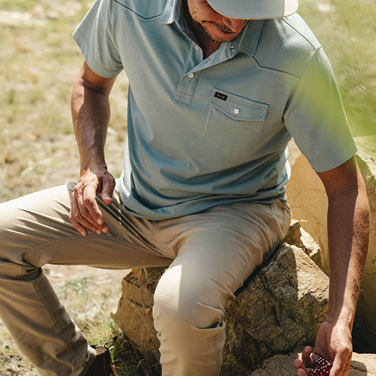 Howler Brothers Ranchero Polo Iron Blue Image 06