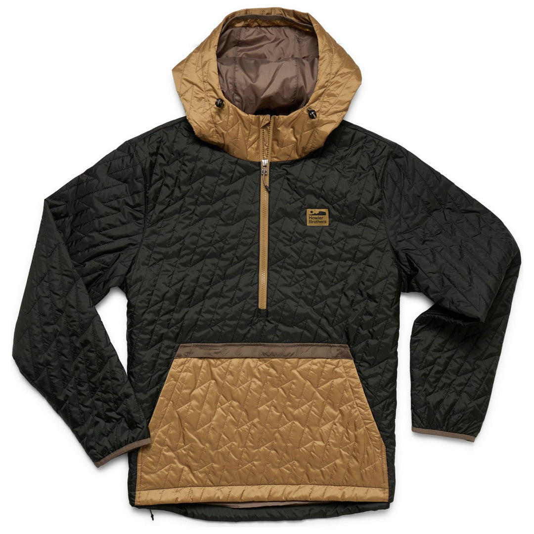 Howler Brothers Voltage Quilted Pullover Black N Gold Image 01