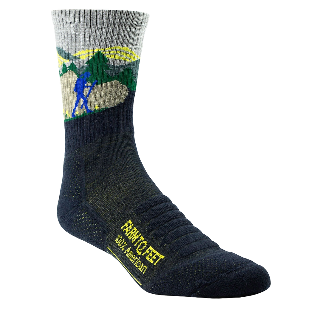Farm to Feet American Trail Blue Ridge Light Targeted Cushion 3/4 Crew Sock