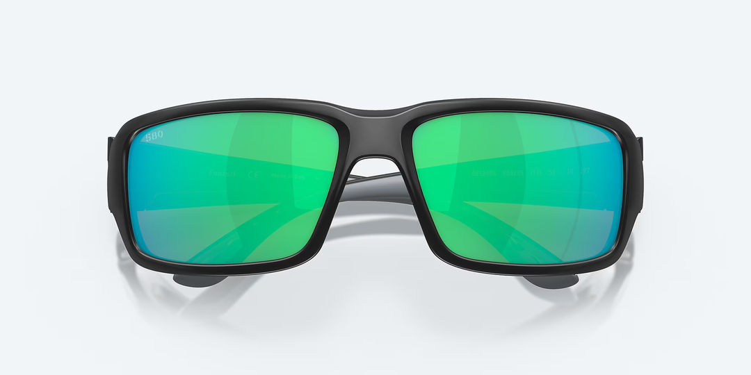 Costa Fantail Matte Black, Green Mirror