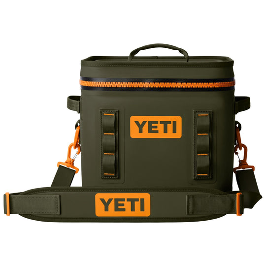 YETI Hopper Flip 12 Soft Cooler Olive / King Crab Orange Image 01