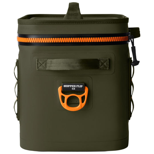 YETI Hopper Flip 12 Soft Cooler Olive / King Crab Orange Image 02